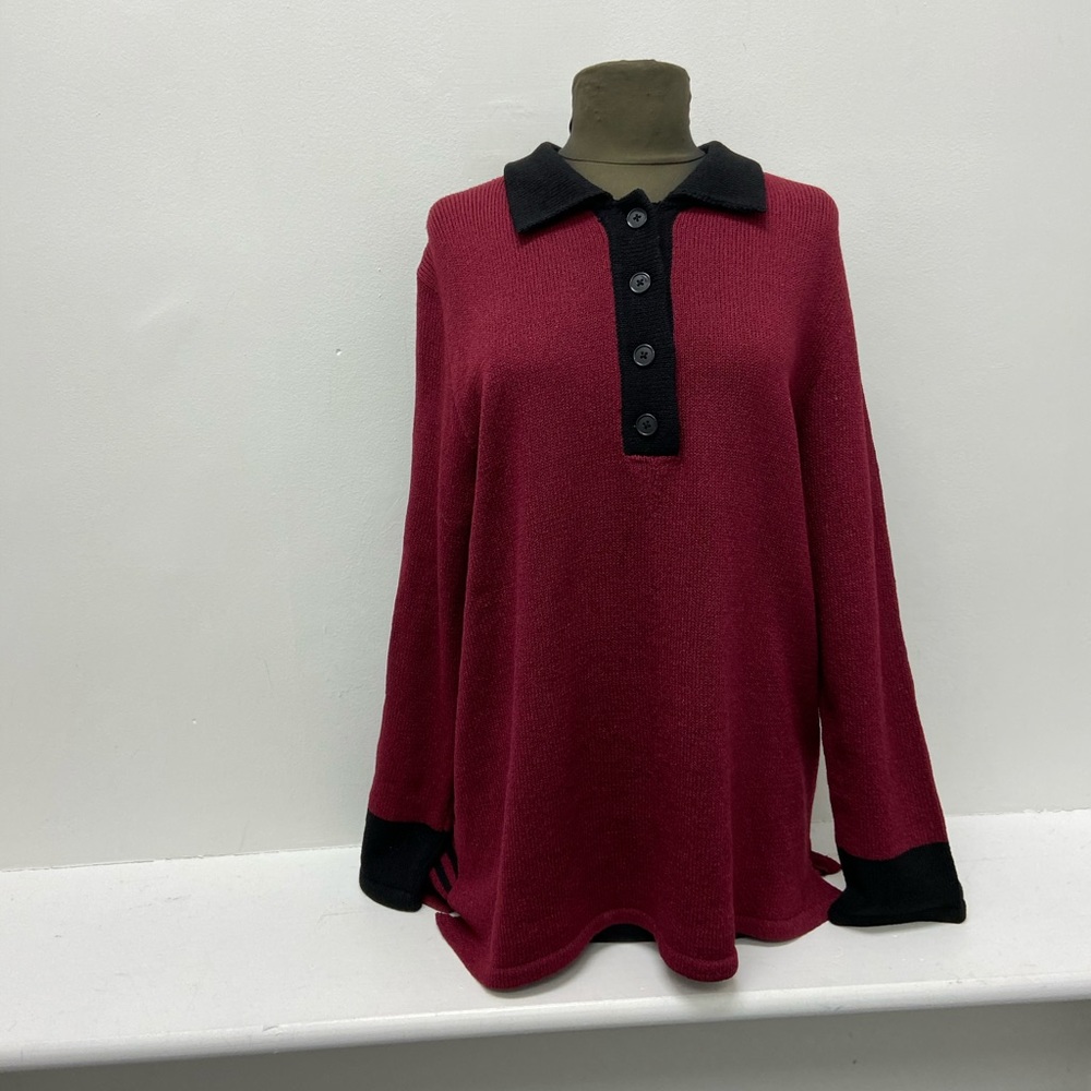 Color Block Collared Sweater